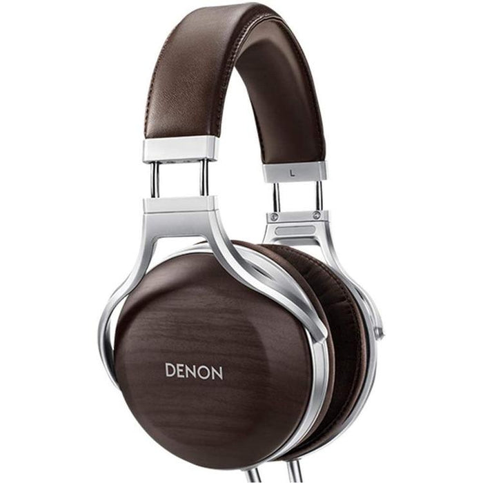 Denon AH-D5200 | Wired circum-aural headset - Zebrawood shells - Aluminium structure - High-end - Lightweight - Brown-SONXPLUS Victoriaville