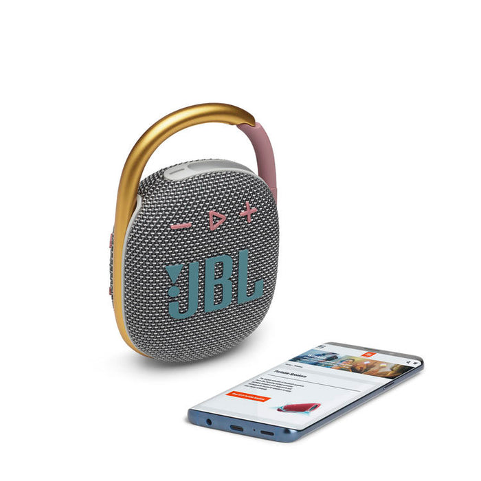 JBL Clip 4 | Ultra-portable Speaker - Bluetooth - Waterproof - 10 Hours autonomy - Grey-SONXPLUS Victoriaville