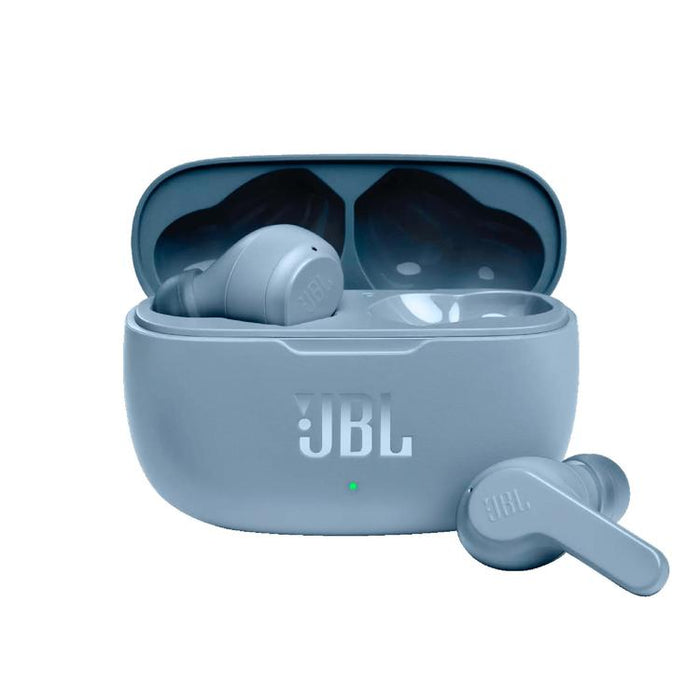 JBL Vibe 200TWS | Écouteurs 100% sans fil intra-auriculaires - Bluetooth - Son JBL Deep Bass - Microphone - Bleu-SONXPLUS Victoriaville