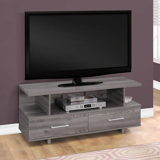 Monarch Specialties I 2608 | Meuble TV - 48" - 2 Tiroirs de rangement - Gris-SONXPLUS Victoriaville