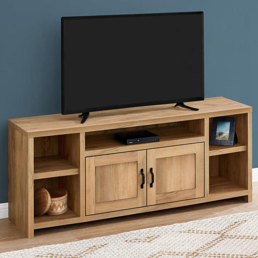 Monarch Specialties I 2744 | TV stand - 60" - Imitation wood - Golden pine-SONXPLUS Victoriaville