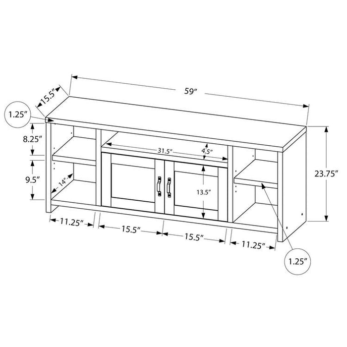 Monarch Specialties I 2744 | TV stand - 60" - Imitation wood - Golden pine-SONXPLUS Victoriaville