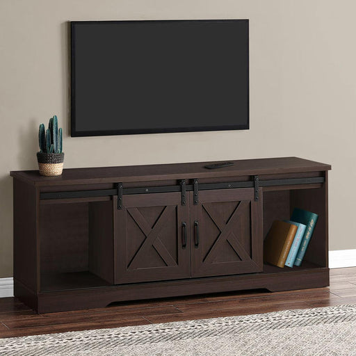 Monarch Specialties I 2745 | TV Stand - 60" - 2 Sliding Doors - Expresso-SONXPLUS Victoriaville