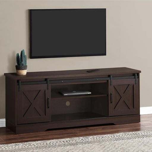 Monarch Specialties I 2745 | TV Stand - 60" - 2 Sliding Doors - Expresso-SONXPLUS Victoriaville