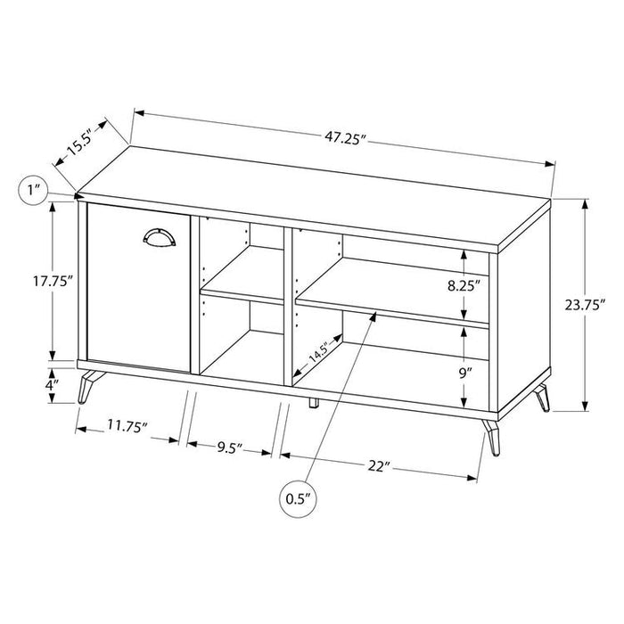 Monarch Specialties I 2830 | TV stand - 48" - Imitation wood - Medium brown - Grey imitation concrete-SONXPLUS Victoriaville