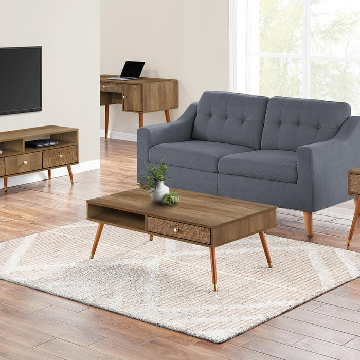 Monarch Specialties I 2835 | TV stand - 48" - 3 Drawers - Mid-century concept - Imitation walnut-SONXPLUS Victoriaville