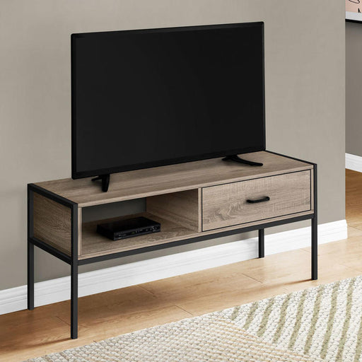 Monarch Specialties I 2876 | TV stand - 48" - Black metal - Dark taupe-SONXPLUS Victoriaville