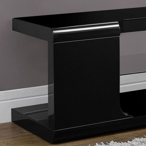 Monarch Specialties I 3536 | TV stand - 60" - Tempered glass - Gloss black-SONXPLUS Victoriaville