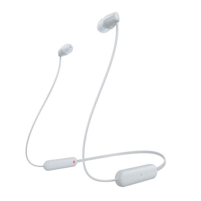 Sony WI-C100 | In-ear headphones - Wireless - Bluetooth - Around the neck - Microphone - IPX4 - White-SONXPLUS Victoriaville