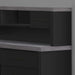 Monarch Specialties I 7430 | Computer Cabinet - Corner - L-Shape Design - Left or right orientation - With drawers - Grey top - Black-SONXPLUS Victoriaville