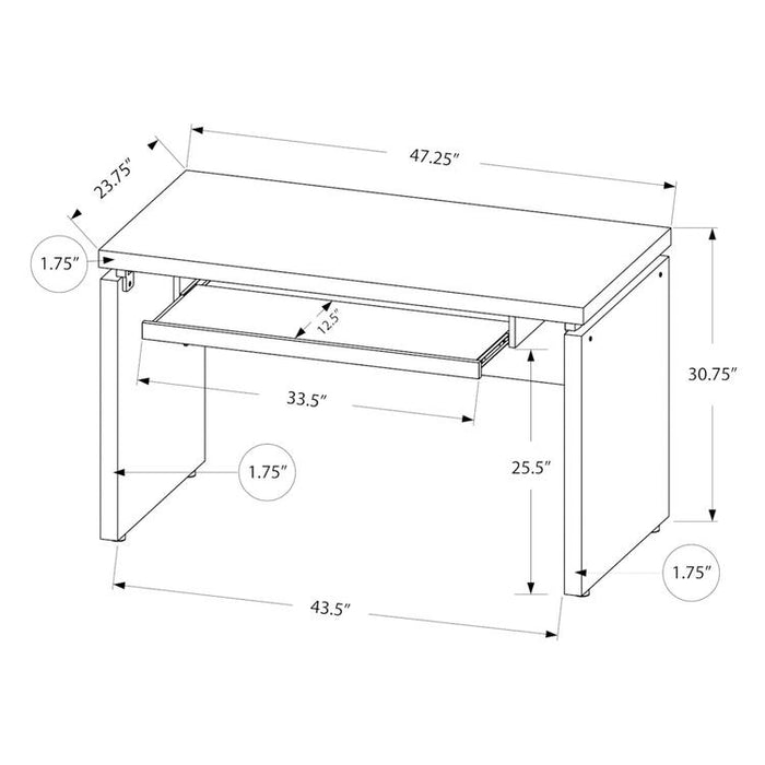 Monarch Specialties I 7439 | Computer Cabinet - Compact - Large keyboard tray - Grey top - Black-SONXPLUS Victoriaville