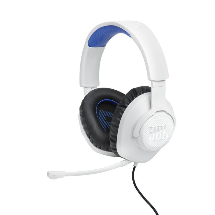 JBL Quantum 100P | Casque de jeu filaire circum-auriculaire - Pour Console Playstation - Blanc/Bleu-SONXPLUS Victoriaville