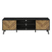 Monarch Specialties I 2781 | 72'' TV stand - Black base - With 2 faux wood doors-SONXPLUS Victoriaville