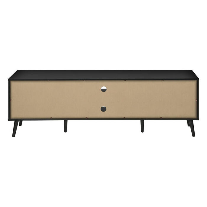 Monarch Specialties I 2781 | Meuble pour téléviseur 72'' - Base noir - Avec 2 portes simili-bois-SONXPLUS Victoriaville