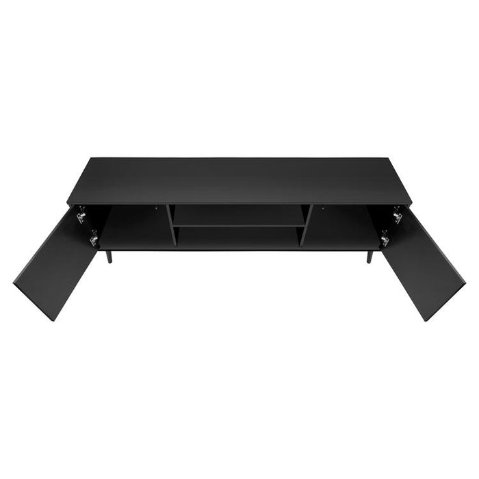 Monarch Specialties I 2781 | 72'' TV stand - Black base - With 2 faux wood doors-SONXPLUS Victoriaville