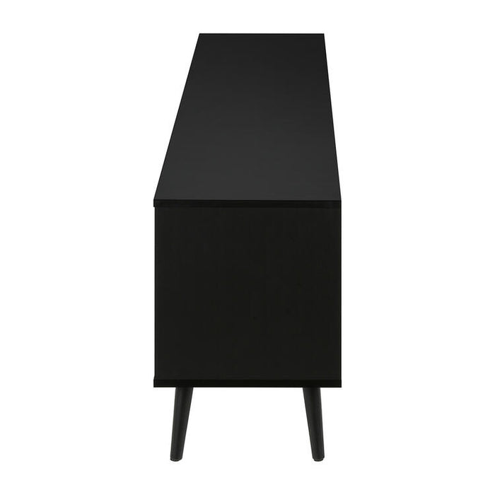 Monarch Specialties I 2781 | Meuble pour téléviseur 72'' - Base noir - Avec 2 portes simili-bois-SONXPLUS Victoriaville