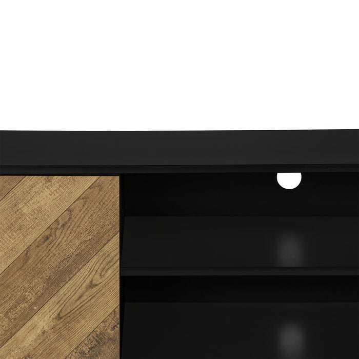 Monarch Specialties I 2781 | 72'' TV stand - Black base - With 2 faux wood doors-SONXPLUS Victoriaville