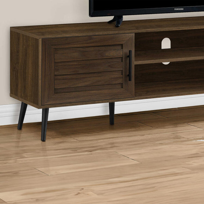 Monarch Specialties I 2717 | 72'' TV stand - Brown imitation wood - With 2 doors-SONXPLUS Victoriaville