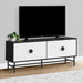 Monarch Specialties I 2732 | 60'' TV stand - Black metal base - 2 white doors-SONXPLUS Victoriaville