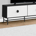 Monarch Specialties I 2732 | 60'' TV stand - Black metal base - 2 white doors-SONXPLUS Victoriaville