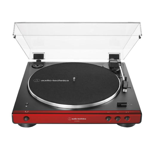 Audio-Technica AT-LP60XBT-RD | Stereo Turntable - Wireless - Bluetooth - Belt Drive - Fully Automatic - Red-SONXPLUS Victoriaville