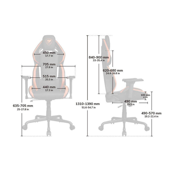 Cougar Hotrod | Play chair - Multizone backrest - 3D adjustable armrest - Orange-SONXPLUS Victoriaville