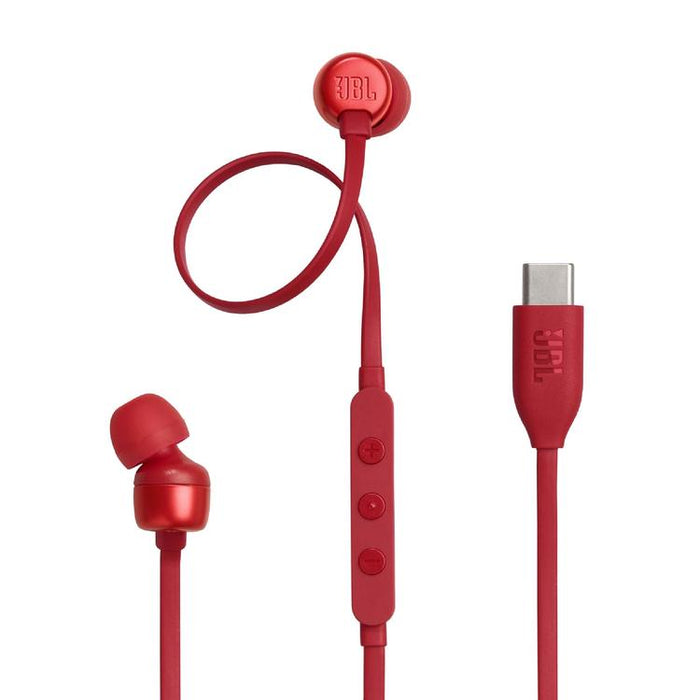 JBL Tune 310C | In-Ear Headphones - Wired - USB-C - 3 Button Remote Control - Red-SONXPLUS Victoriaville