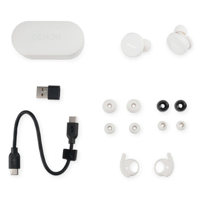 Denon PERL | In-Ear Headphones - Wireless - Bluetooth - Masimo Adaptive Acoustic Technology - White-SONXPLUS Victoriaville