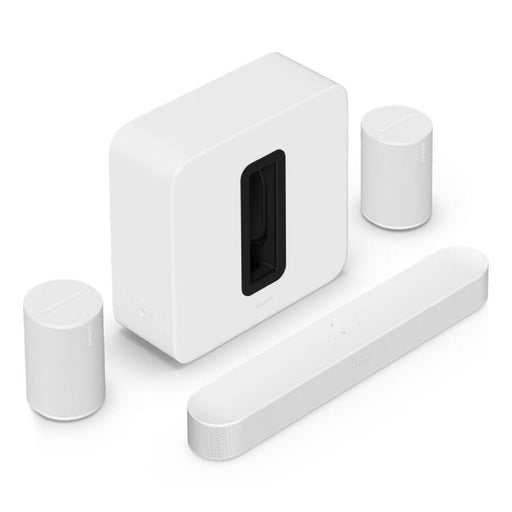 Sonos | High-End Immersive Set with Beam + Sub 4 + 2 Era 100 - Wireless - Wi-Fi - White-Sonxplus Victoriaville