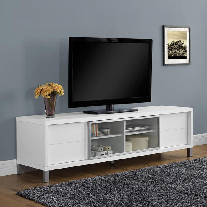 Monarch Specialties I2537 | TV Stand - 70" - White-SONXPLUS Victoriaville