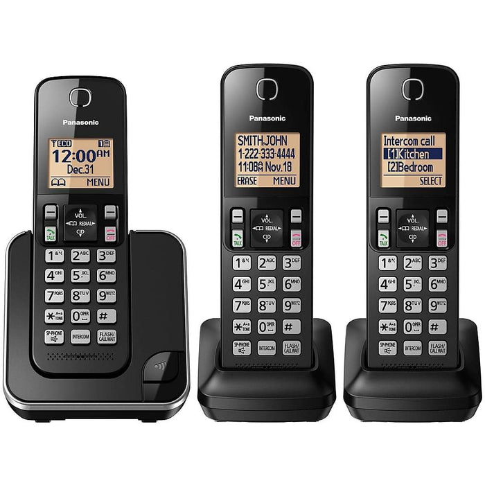 Panasonic KX-TGC383B | Téléphone sans fil - 3 combinés - Noir-SONXPLUS Victoriaville