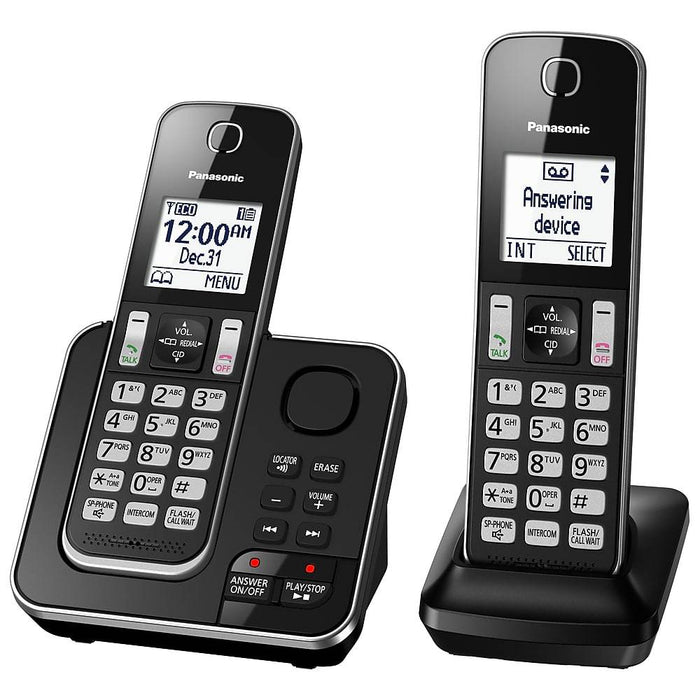 Panasonic KX-TGD392B | Cordless Phone - 2 Handsets - Answering Machine - Black-SONXPLUS Victoriaville