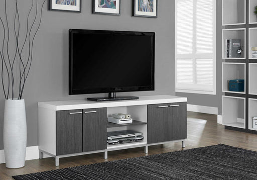 Monarch Specialties I 2591 | TV stand - 60" - 1 Drawer - White/Grey-SONXPLUS Victoriaville