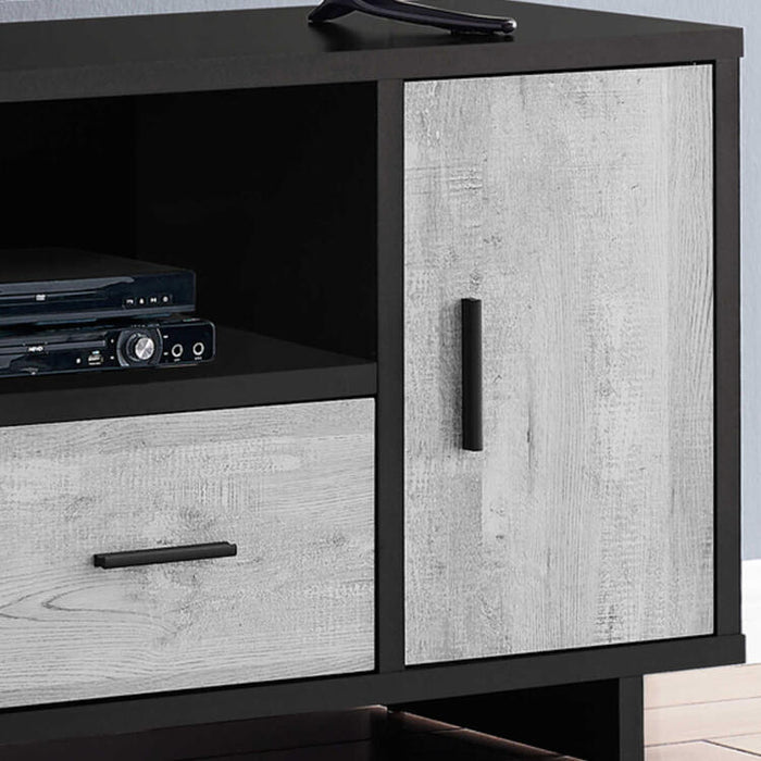 Monarch Specialties I2804 | TV stand - 48" - 1 Drawer - 1 Cabinet - Grey and Black-SONXPLUS Victoriaville