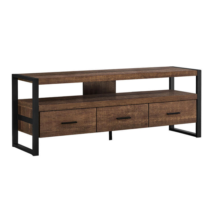 Monarch Specialties I2820 | TV stand - 60" - 3 Drawers - Dark brown-SONXPLUS Victoriaville