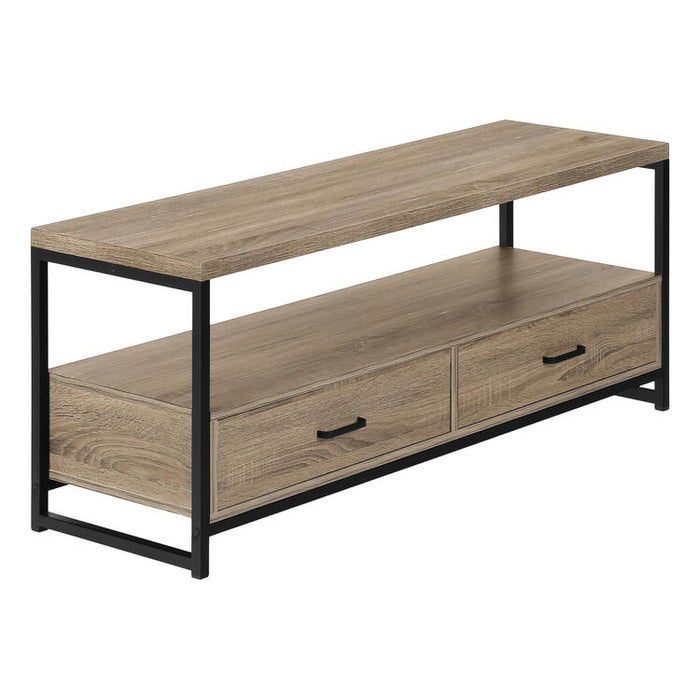 Monarch Specialties I2872 | TV stand - 48" - 2 Storage drawers - Dark taupe-SONXPLUS Victoriaville