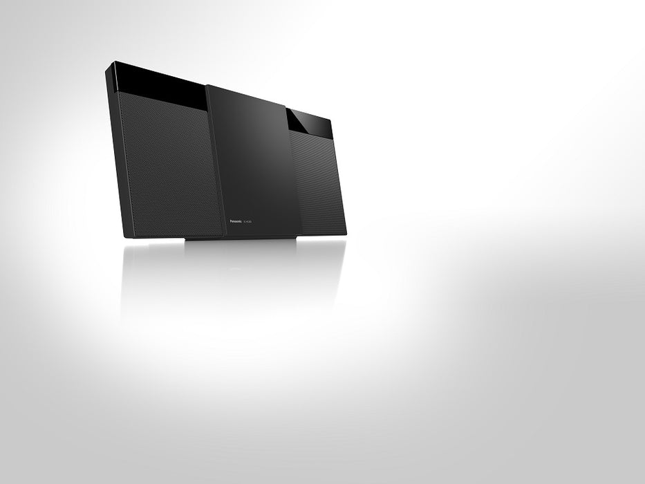 Panasonic SC-HC300K | Mini-chaîne compacte - Design mince - Entrée Aux et USB - Bluetooth - Lecteur CD - 20 W - Noir-SONXPLUS.com
